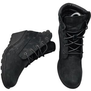 Timberland Earthkeepers Amston Black Suede Leather Womens 8 Wedge Boots